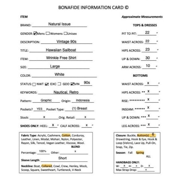 Natural Issue Mens Vintage Hawaiian Sailboat No Wrinkle Shirt Large White SP EXC - Picture 12 of 12